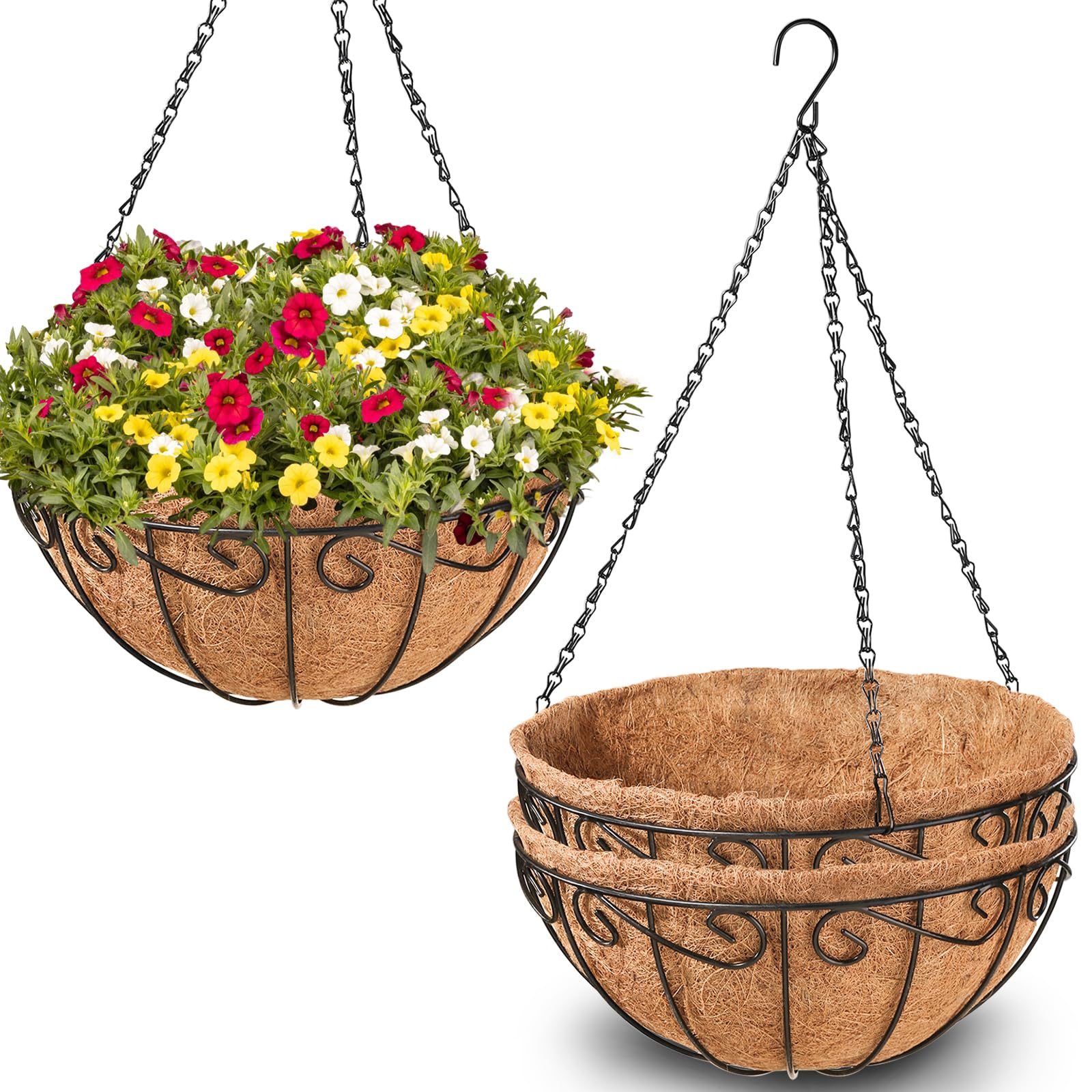 Legigo 3 Pack 12 Inch Metal Hanging Baskets