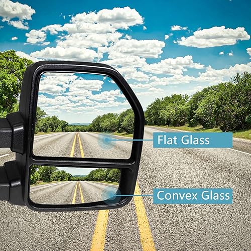 Miniatura 9 de AERDM Nuevo par de espejos de remolque con tapa cromada para Ford F150 2015 2016 2017 2018 Pickup Truck Remolque Espejos con señal de giro, lámpara