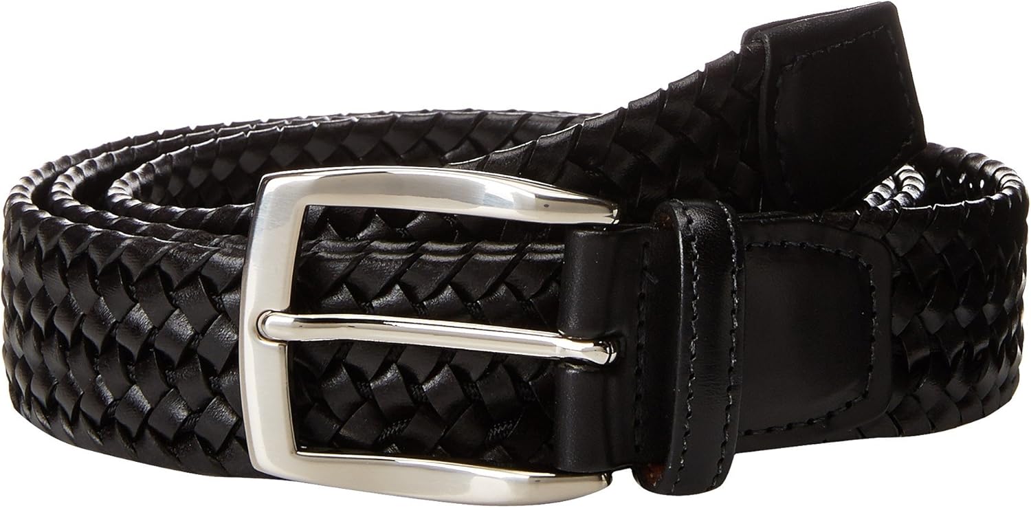 Torino Leather Co. 35mm Italian Woven Stretch Leather Black 38