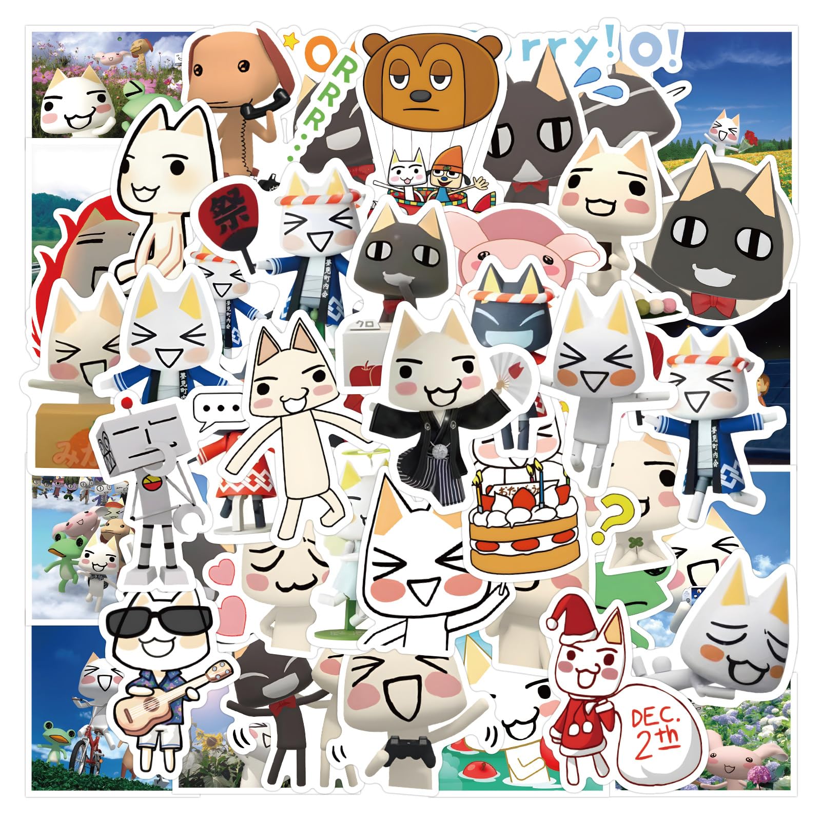60 Pcs Dorothy Cat Graffiti Stickers for Water Bottles,Guitar,Bicycle,Laptop,Skateboard,Computer,Cat Animal Nordic Style Stickers Waterproof Vinyl,Scrawl Decoration for Girls Boys Children Teens