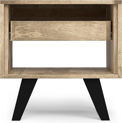 Miniatura 96 de SIMPLIHOME Lowry - Mesa auxiliar cuadrada de madera de acacia maciza y metal, de 22 pulgadas de ancho, moderna, industrial en marrón envejecido café