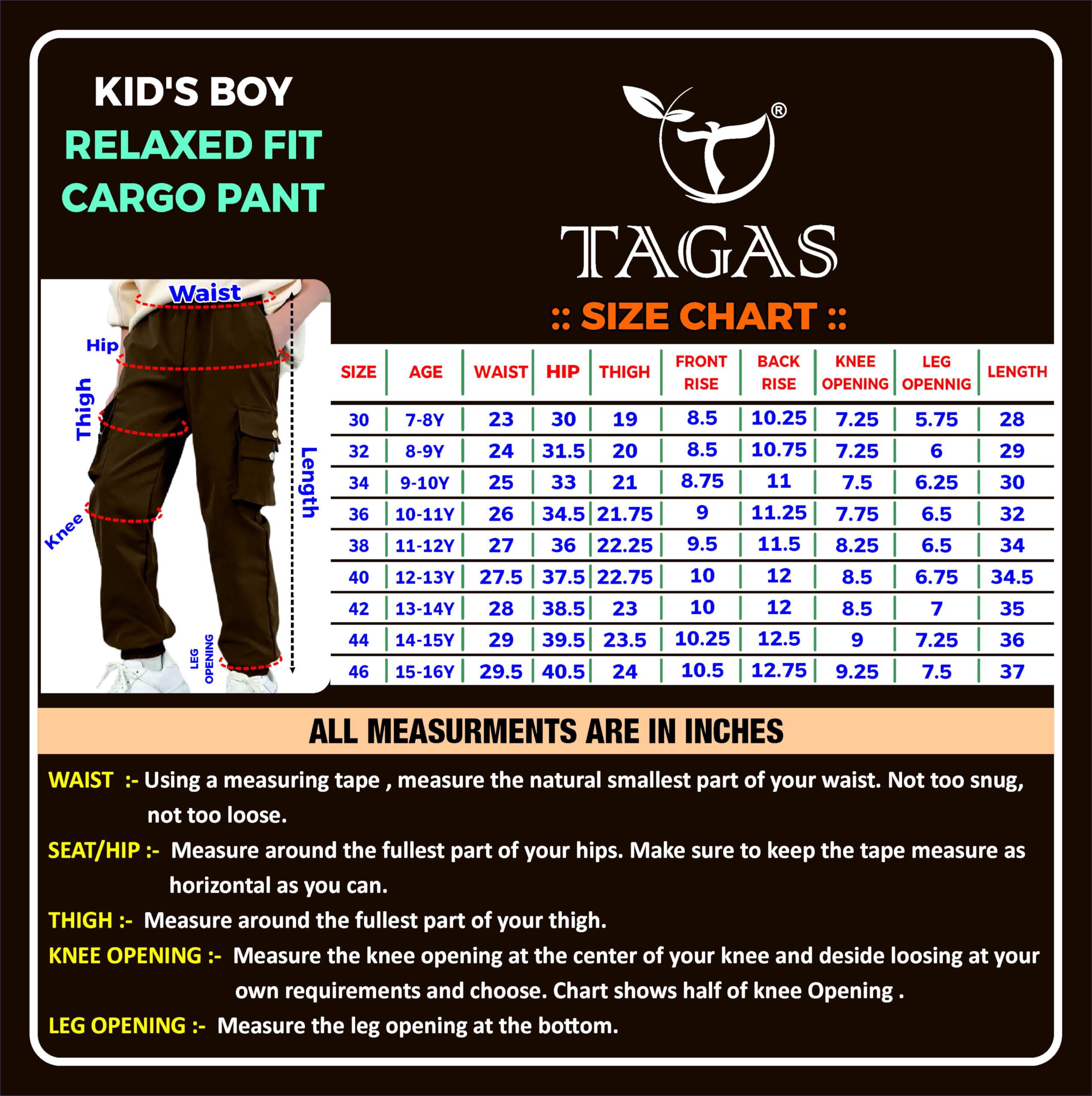 TAGAS Cargohose für Jungen | Cargo Slim Kinder | Freizeithose für Jungen ||| Hose für Jungen || Cargo Baumwolle||(KC-10)