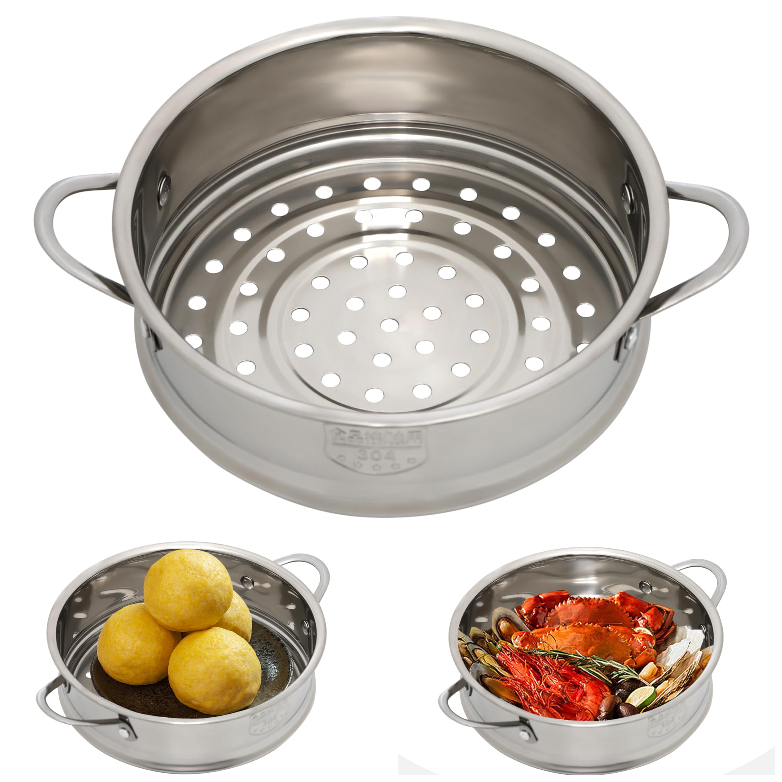 うーさん Amazon.com: 6.3inch-Stainless Steel Steamer Pot Steamer Basket