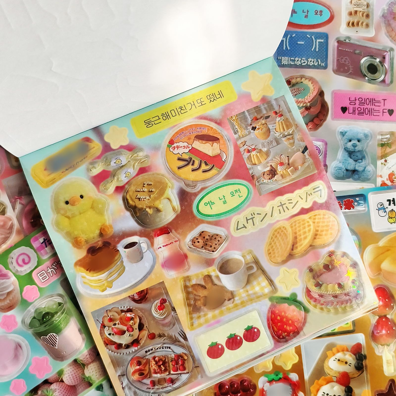 Libro de calcomanías estilo manga japonés 2 en 1, paquete combinado, 60 hojas con más de 2400 calcomanías para diario y álbumes de recortes