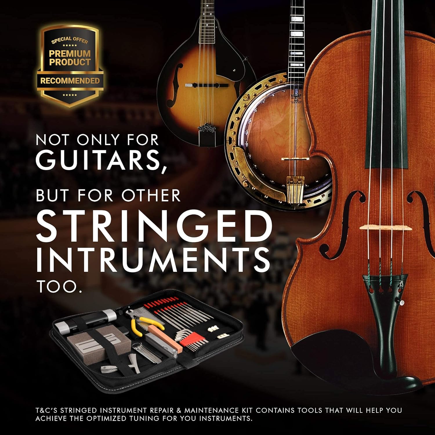 Bеѕt Dеаl Prоduсt Complete Guitar Accessories Repair and Maintenance Kit - Large Care Set of Tools for Guitar Ukulele & Bass. Guitar Kit with Convenient Case, Perfect Gift for Music or String Instrument Enthusiast