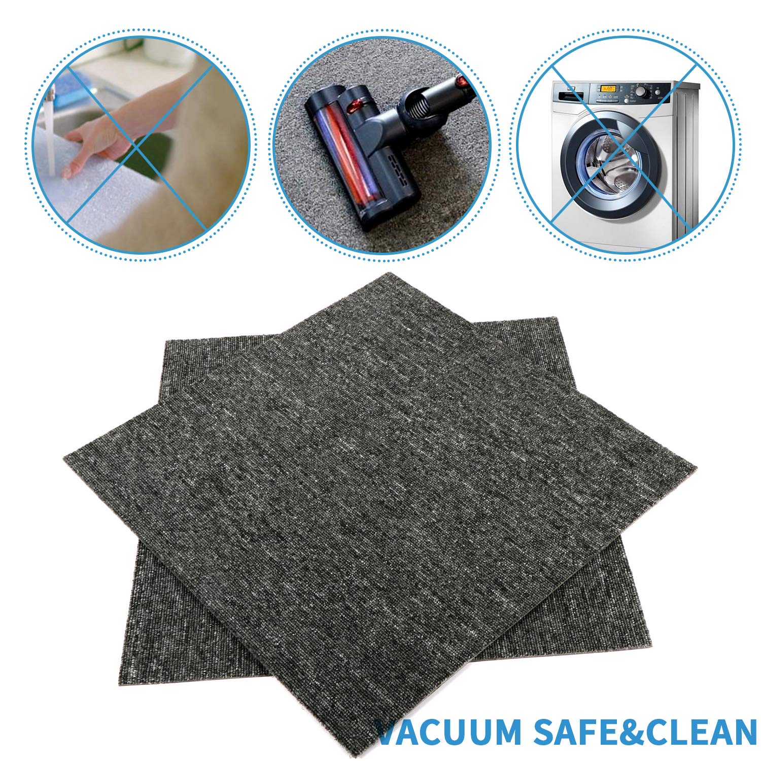 uyoyous Lot de 20 dalles de sol commerciales 50,8 x 50,8 cm avec dos en PVC imperméable et résistant à découper avec autocollants adhésifs pour sol résidentiel et commercial