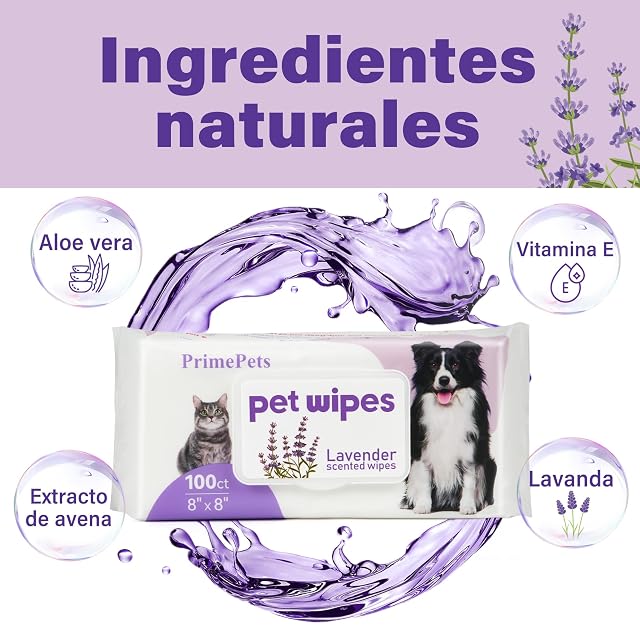 Foto 2 de 6 de PrimePets Toallitas Perros Higiene 100 Piezas, 20 x 20 cm