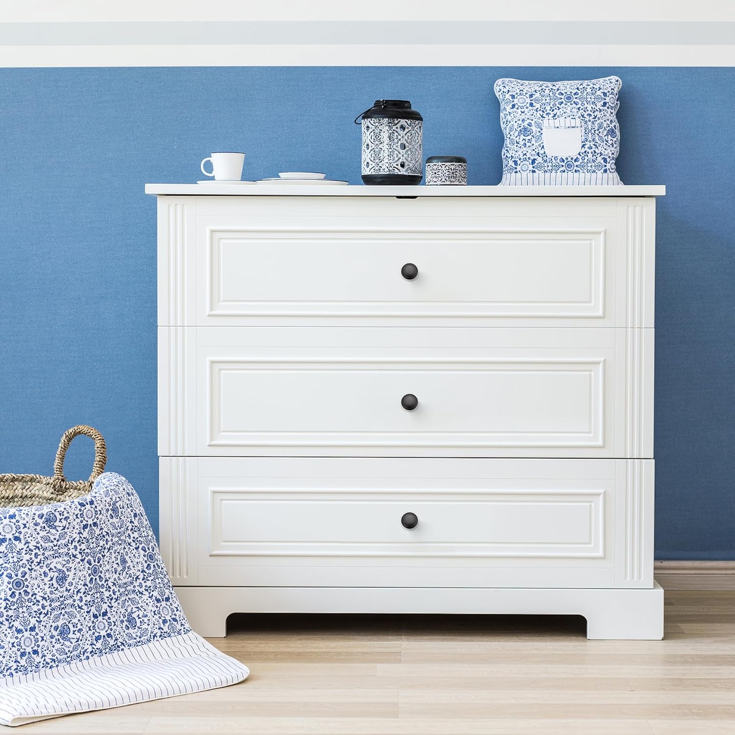 JOY DECOR 18 Pack Matte Black Cabinet Drawer Hardware 30mm Kitchen Cabinet Knobs Drawer Pulls with Installation Screws for Dressers Kitchens Cupboard