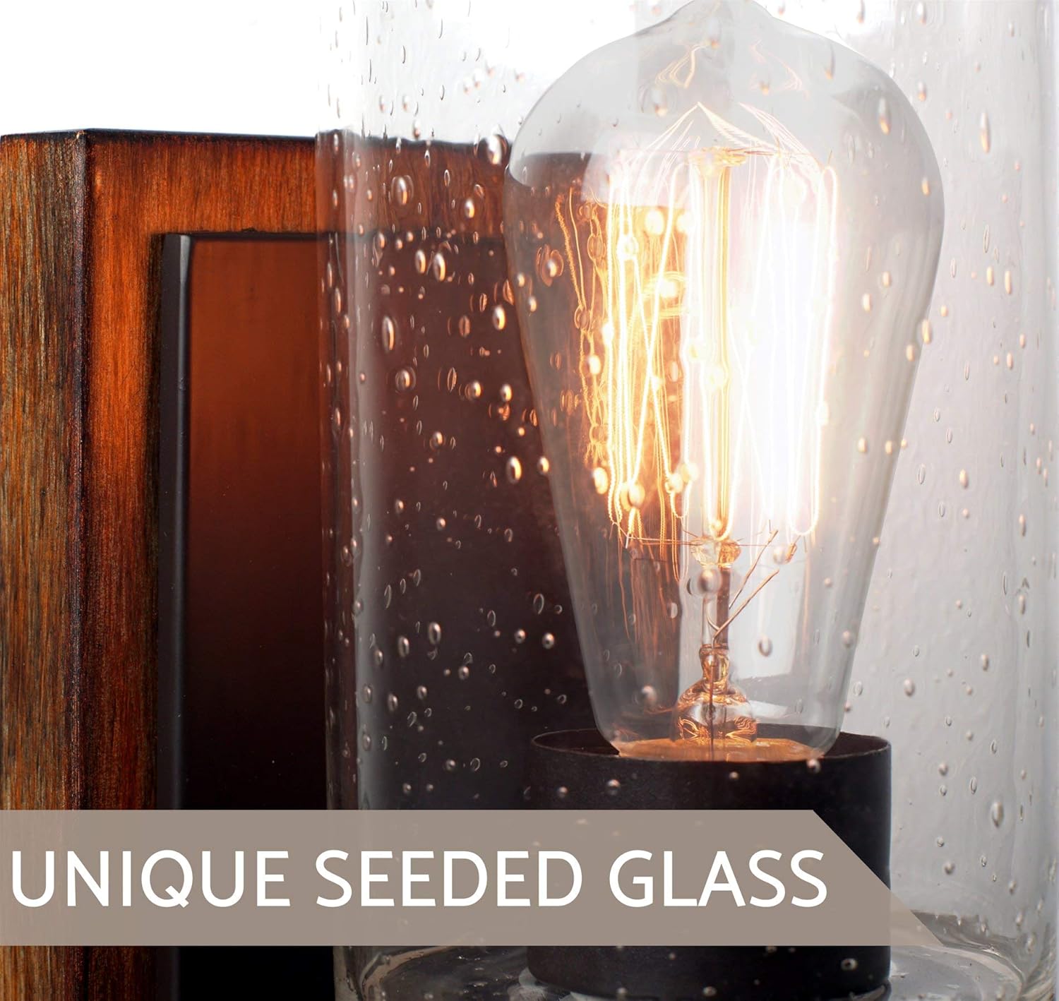 Blасk Frіdау - 60% оƒƒ Kira Home Sedona 9 Modern Rustic Wall Sconce + Seeded Glass Cylinder Shade, Oil Rubbed Bronze + Wood Style Walnut Finish 🛒 Crаzу Dеаlѕ Kira Home Sedona 9 Modern Rustic Wall Sconce + Seeded Glass Cylinder Shade, Oil Rubbed Bronze + Wood Style Walnut Finish