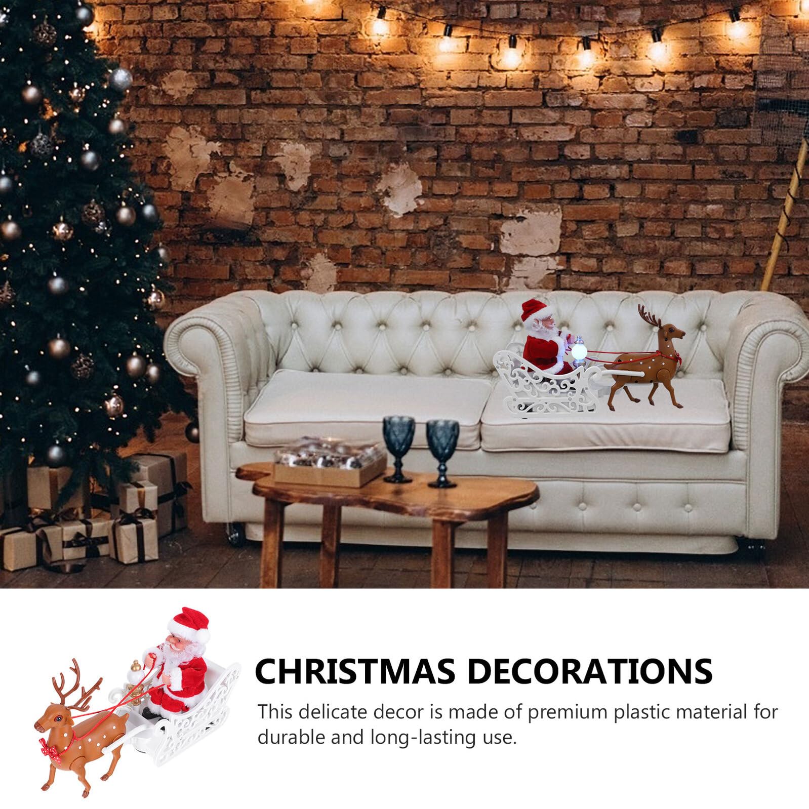 iplusmile Babbo Natale Elettrico Decorazione Natalizia in Plastica Bambola Tradizionale per Festa di Natale Ornamento Festivo per Tavoli e Ambienti Domestici