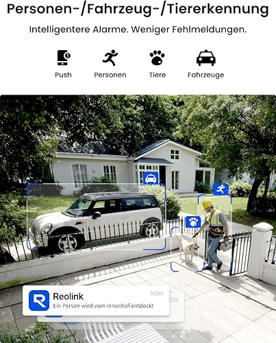 Reolink 4K Telecamera Esterno PoE, Rilevamento di Uomo/Veicolo/Animale, Visione Notturna IR 30 metri, Audio, Videosorveglianza Impermeabile IP67, Slot per Scheda microSD, Time-Lapse, RLC-810A - 4