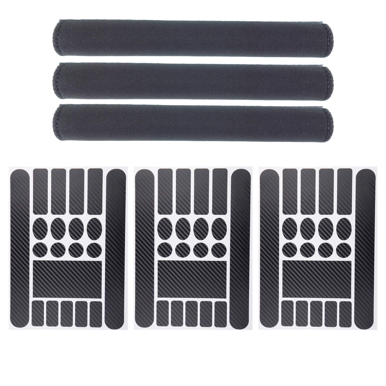 Zelerdo 2/3/4 Pack Bike Frame Chain Protective Guard Pad and 2/3/4 Pieces Bicycle Chainstay Protector Decal