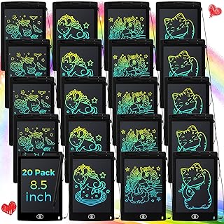 Zhehao 20 Pack LCD Writing Board for Kids, 8.5 Inches Doodle Reusable Screen Drawing Pad Erasable Painting Pads Educational Toy for 3-8 Years(Black)
