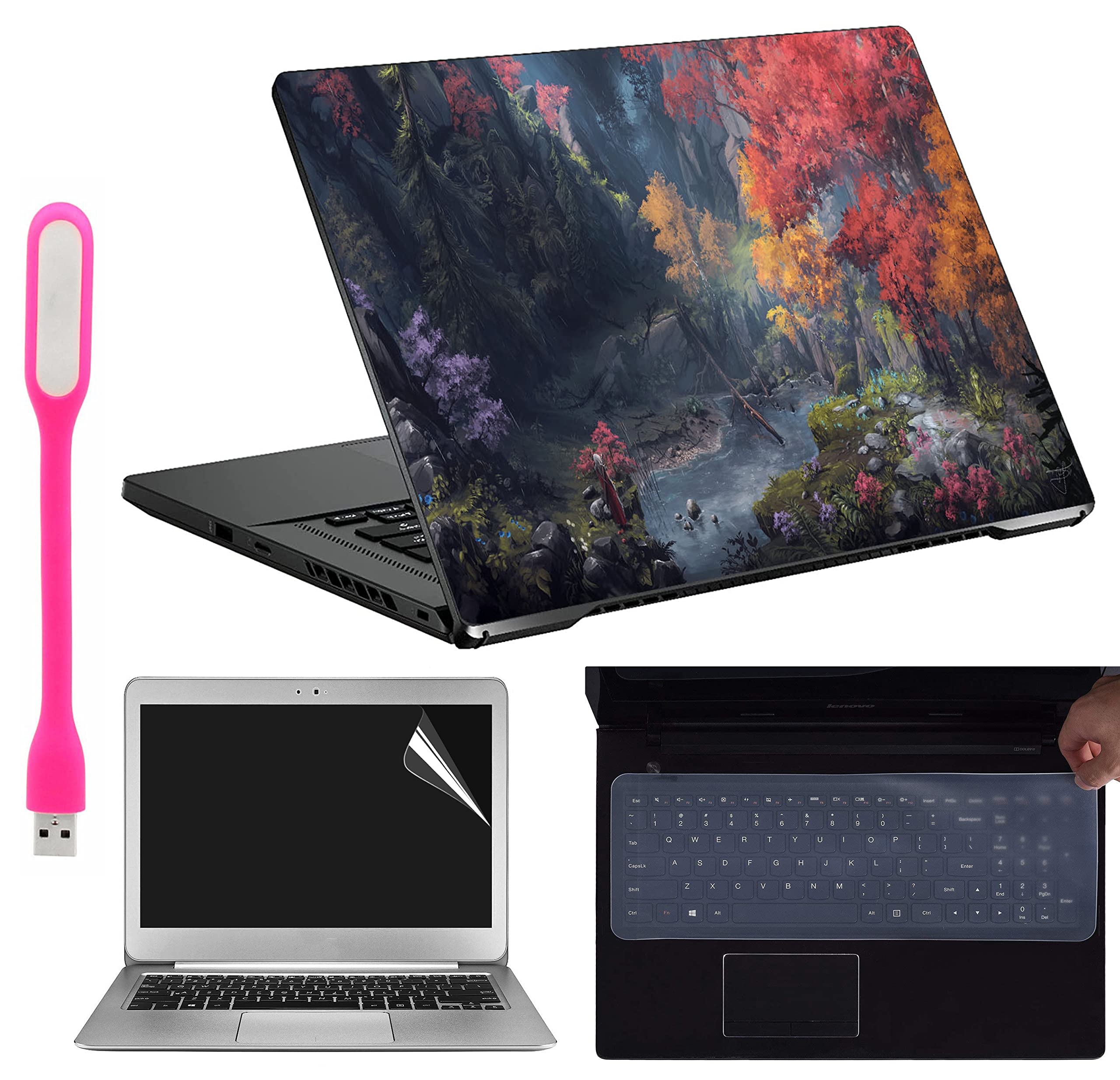 Ramiya 4 in 1 Combo Kit for 15.6-inch Laptops Decal | Screen Guard | Silicone Keyboard Protector | and USB LED Light All Models (Upto) Size : 15.6"x 10.1" XZ116 (B09R322JR6) Amazon Price History, Amazon Price Tracker