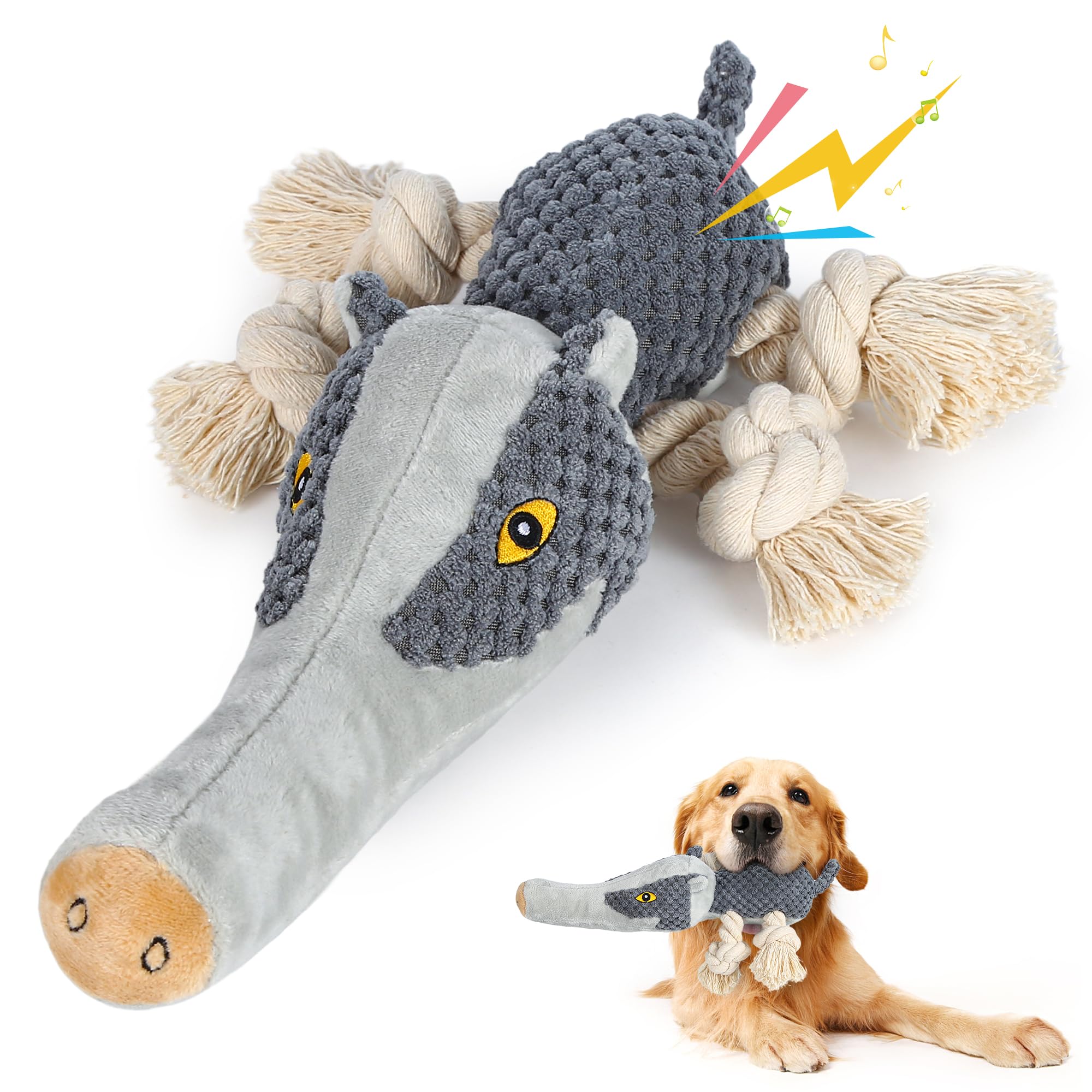 ZGZZPETT Weihnachts-Elch Hundespielzeug – Plüsch Mit Quietscher & Knisterfolie Für Große & Kleine Hunde