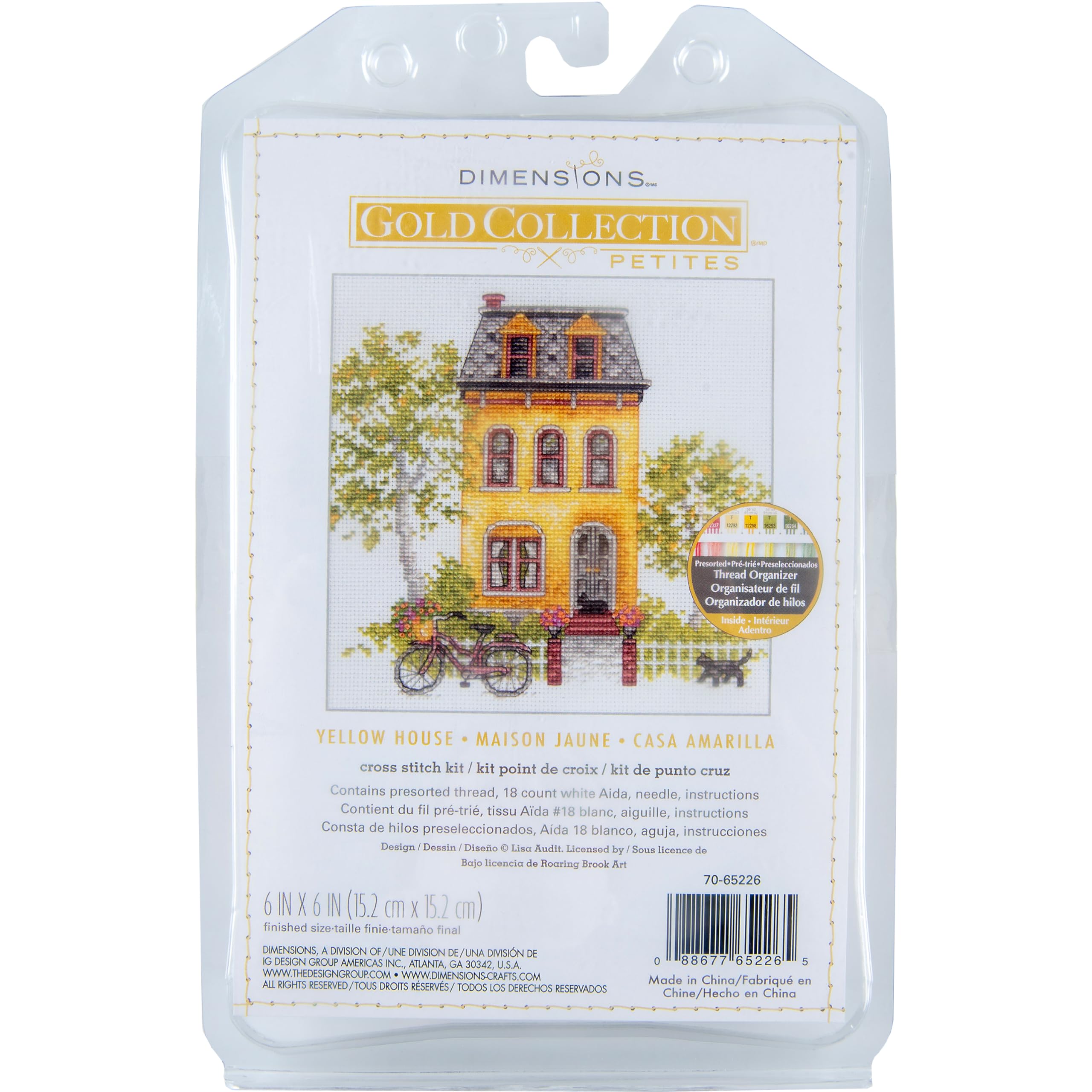 Dimensions Counted Cross Stitch Kit Yellow House 15.2xm x 15.2cm