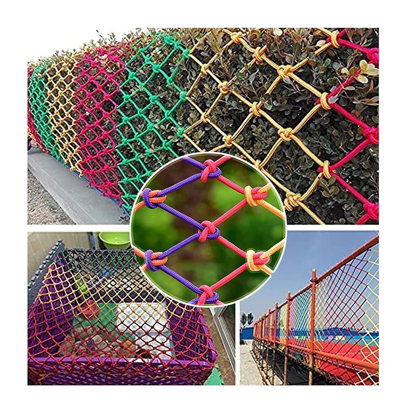 Balkon-Dekorationsnetz Sicherheitsschutz, Kinderbett-Zaun-Dekoration, Kinderschaukel-Vogelnetz Farbe Nylon-Frachtnetz, Outdoor-Garten-Spielplatz-Brücken-Seilnetz (Size : 4x5m(13x16