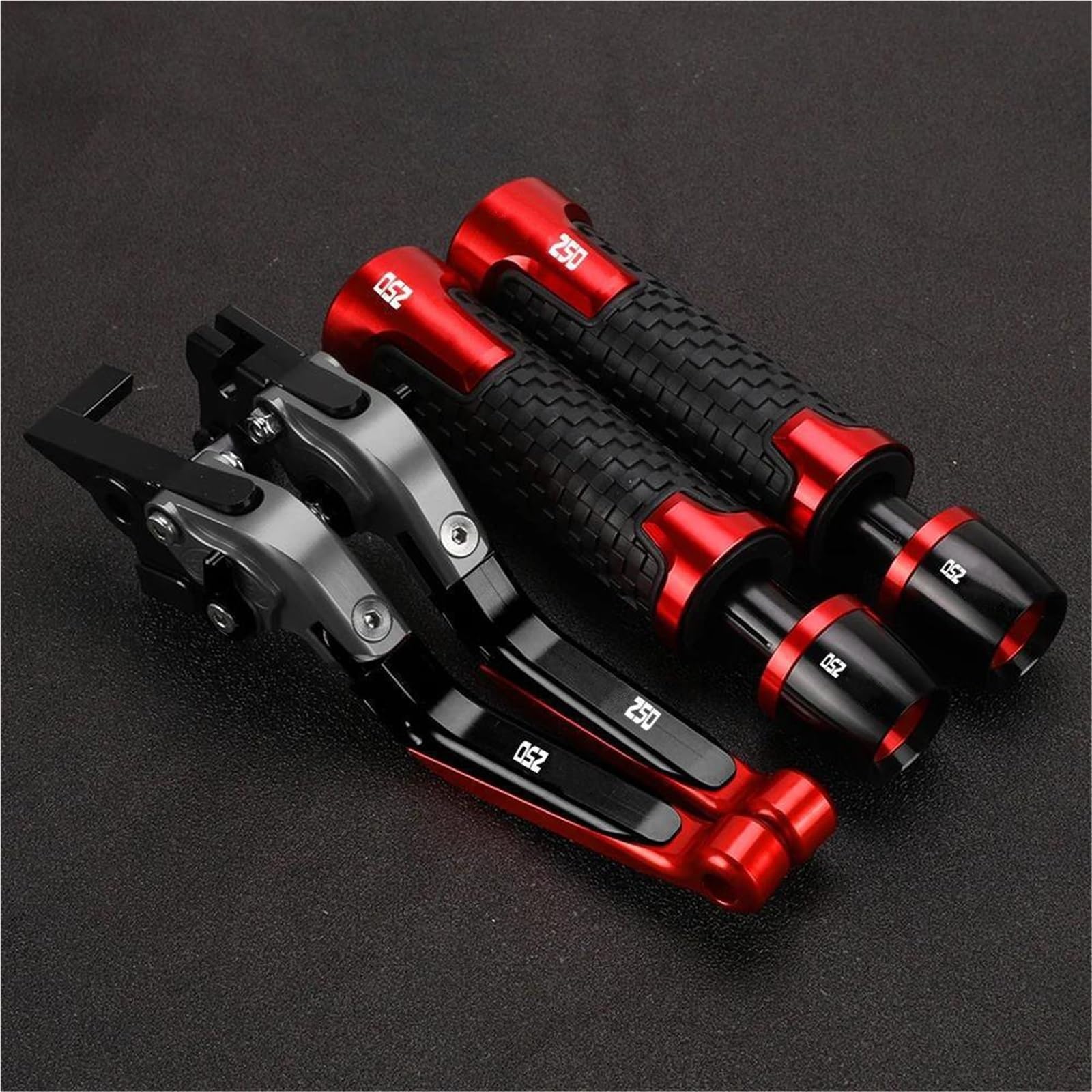 Tgvselpj Red 4 Motorcycle Part Motorcycle Extendable Brake Clutch Levers Handlebar Handle Grips Ends Caps For H-Onda Cbr250r Cbr 250 R Cbr250 2011-2018(Red 4)