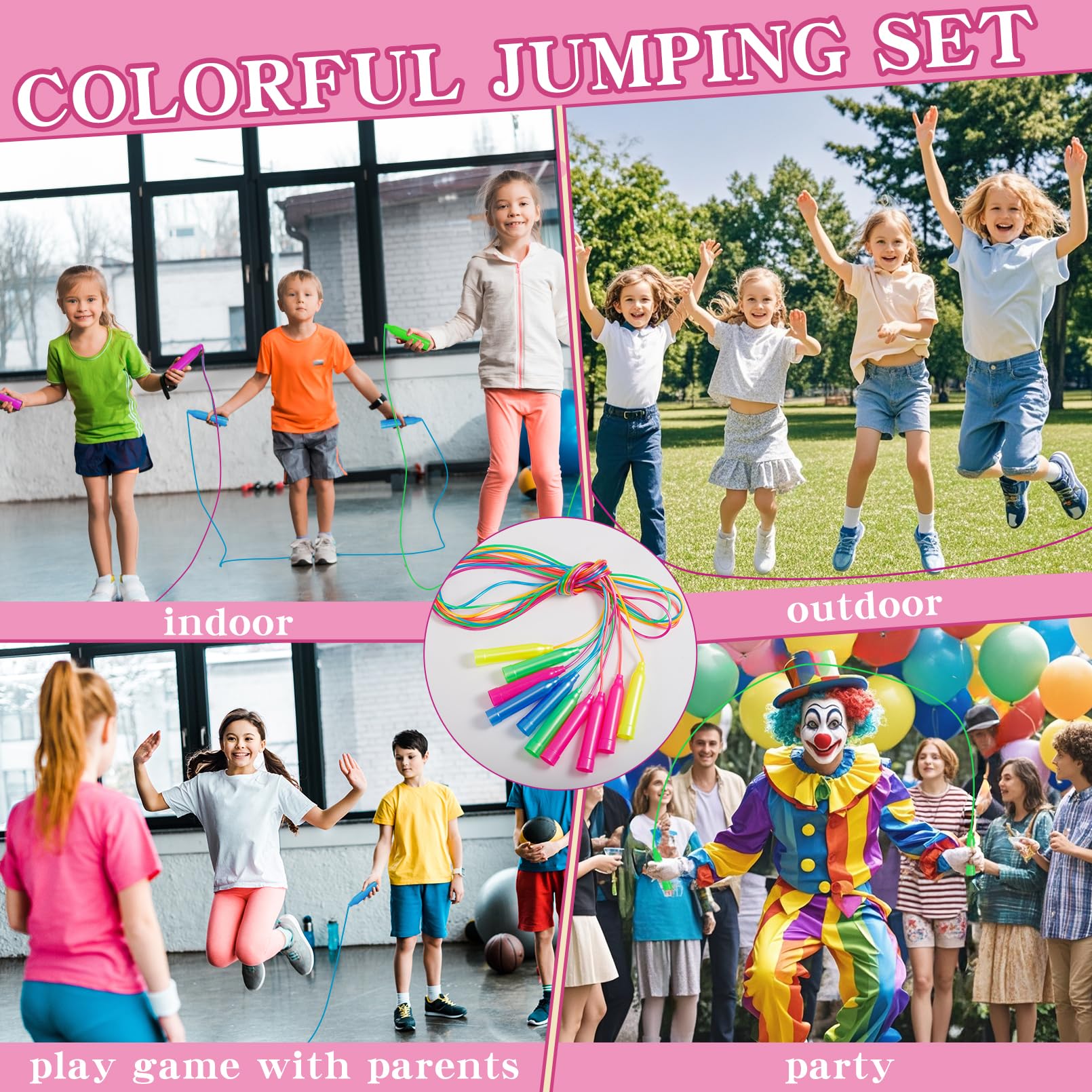 Snapklik.com : Cptoion 30 Pcs Colorful Jump Rope Set,Plastic Jump Ropes ...