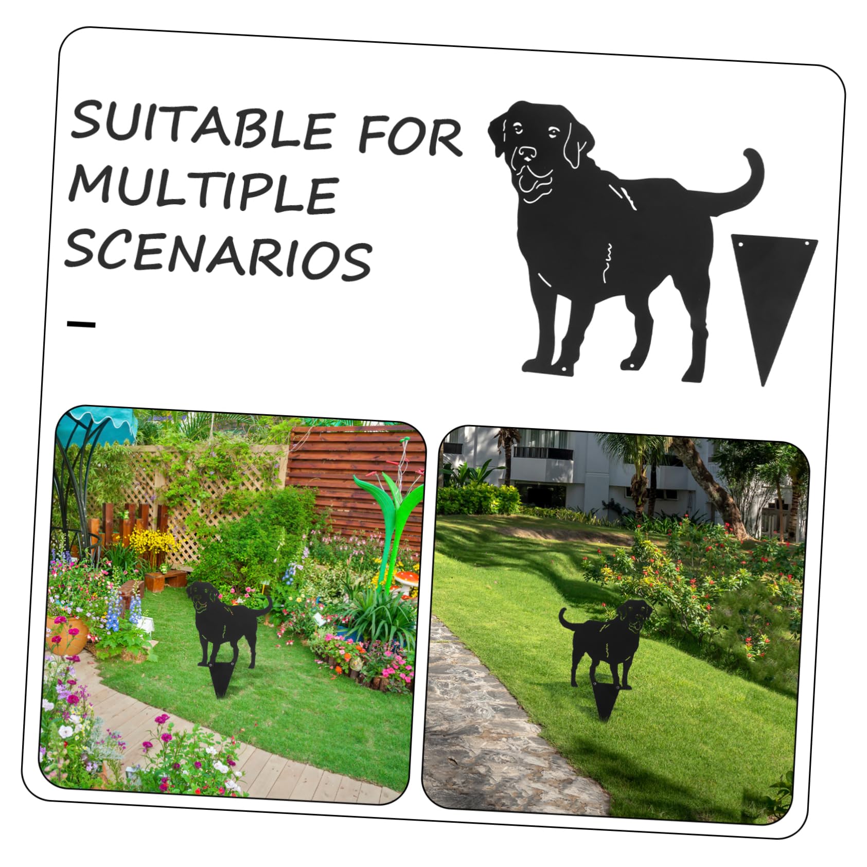 Labrador Hundepfahl Gartenpfahl aus Eisen Schwarzer Dekorativer Robust und Bruchfest Gartendeko für Hof und Rasen für Draußen