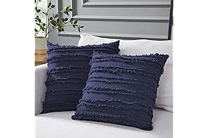 Navy Blue Cotton Throw Pillow Covers for Home Decor