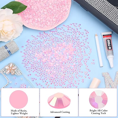 Miniatura 3 de 3000 diamantes de imitación AB con parte trasera plana para manualidades con pegamento adhesivo B7000, gemas de diamantes de imitación de 0.197 in,