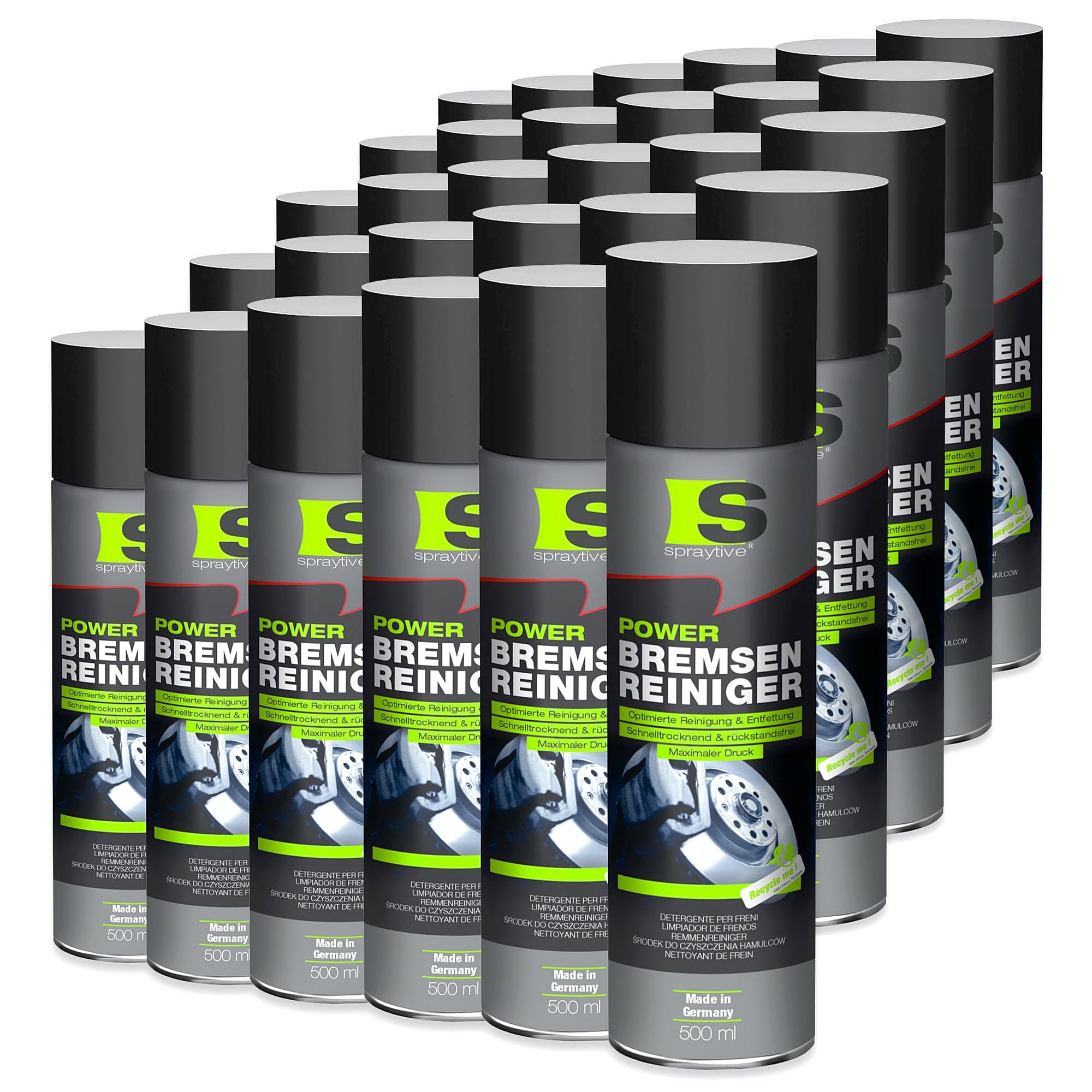 Nettoyant Freins 500 ML – Dégraissant à Froid, sans Résidus – Nettoyant Pièces Mécaniques Auto Moto – Lot de 30