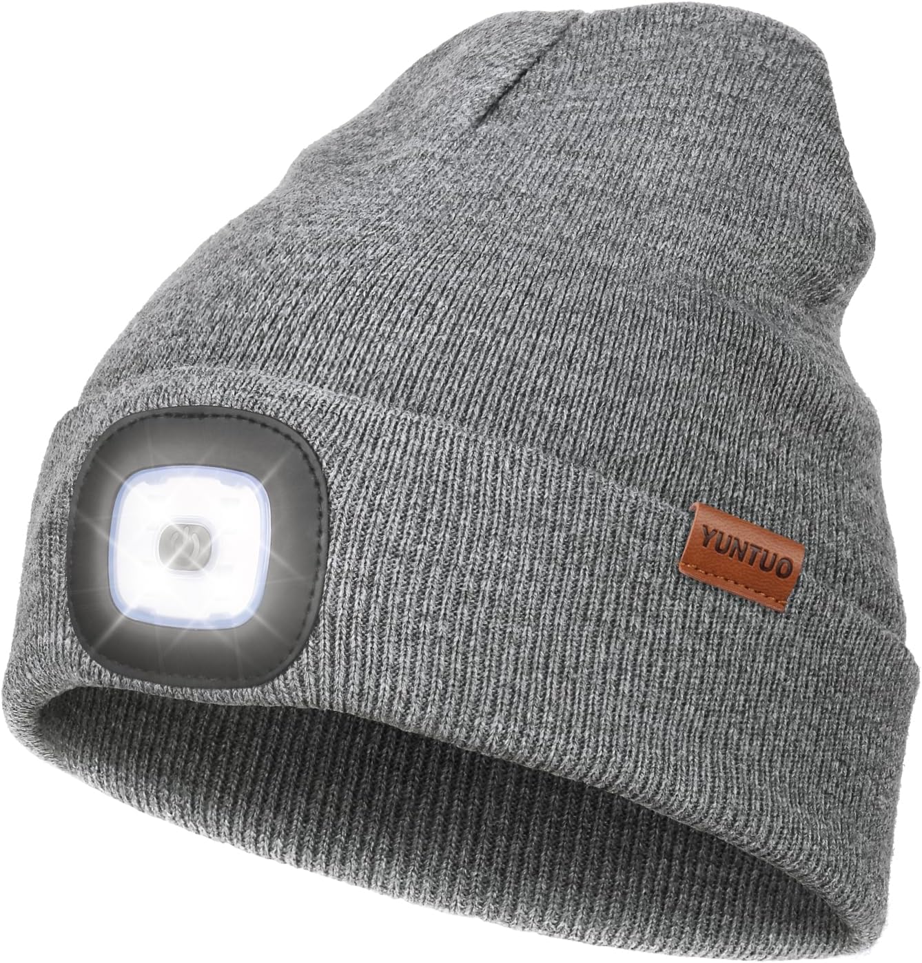 Product image of YunTuo LED Beanie with The Light, Unisex USB Rechargeable Headlamp Winter Knitted Cap Gifts for Men Dad Husband Him