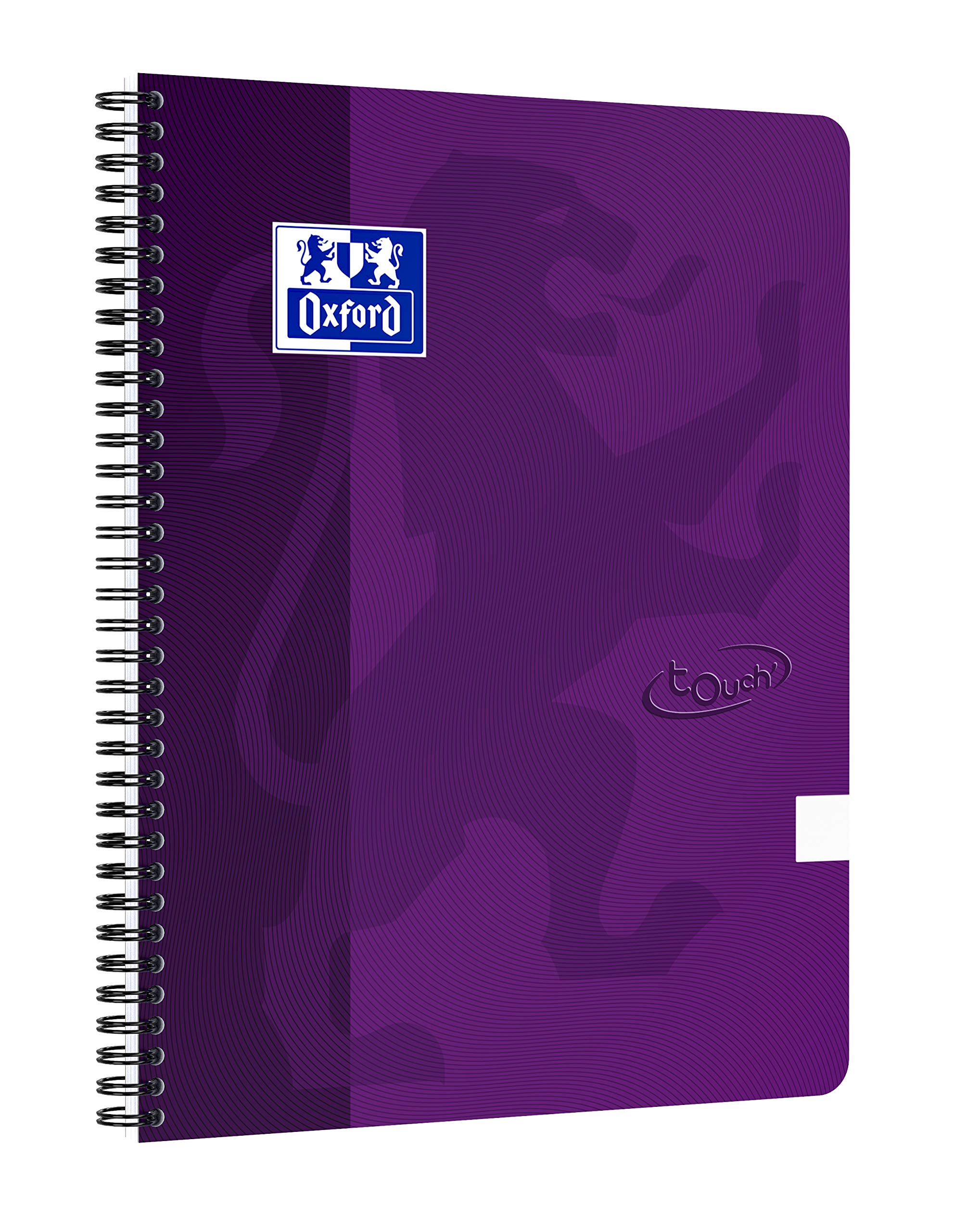 Oxford Lot de 5 cahiers tactiles A4+ avec couverture souple double spirale 180 pages