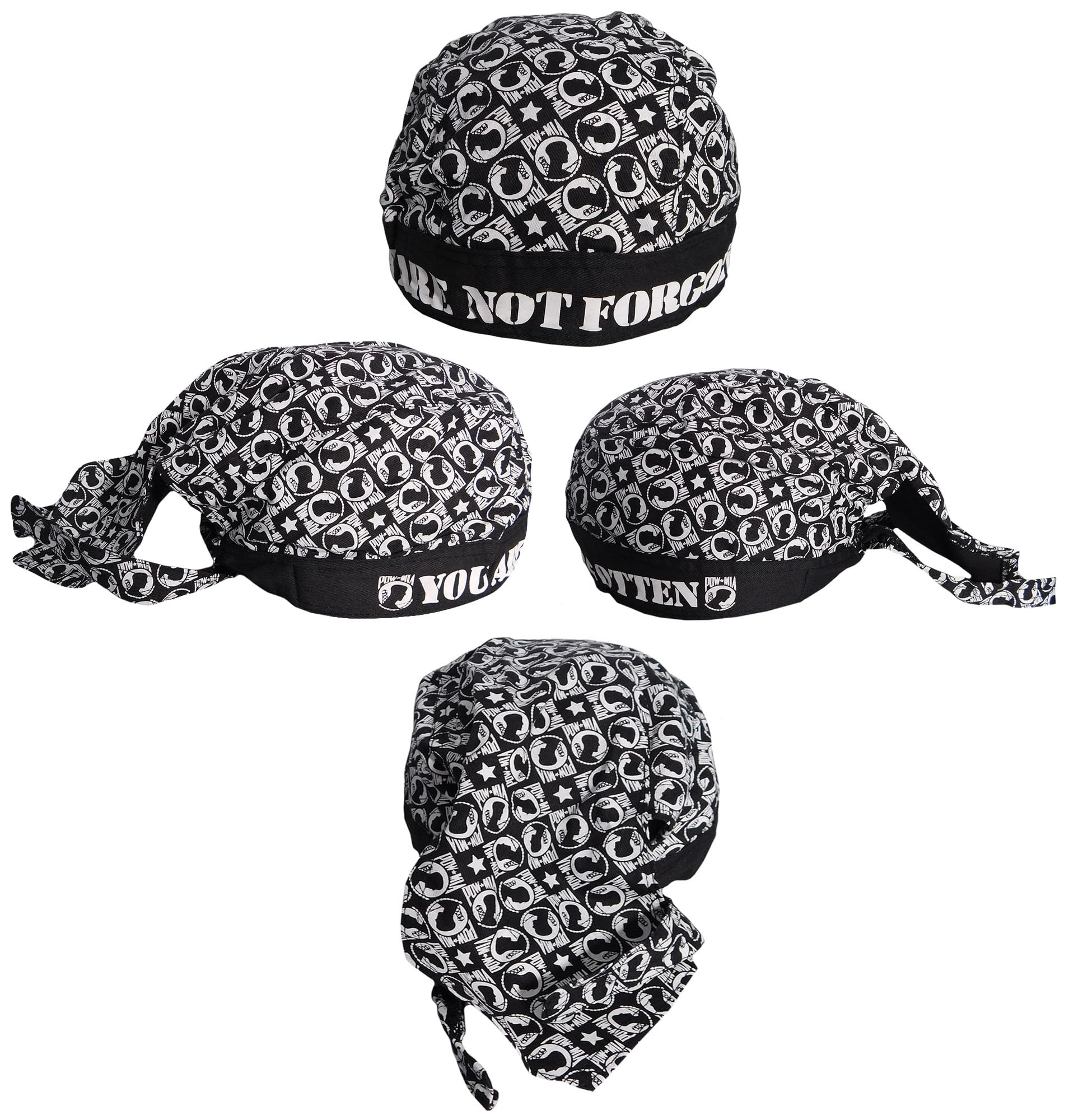 POW MIA You are Not Forgotten All Over Do Rag Doo Rag Skull Cap Head Wrap Multi