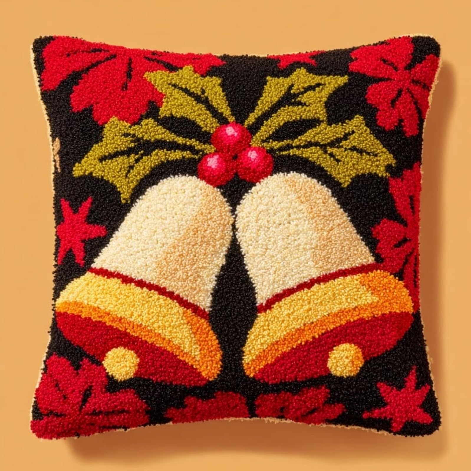 WallustrioaW Latch Hook Cushion Kits for Adults BeginnersChristmas Bells