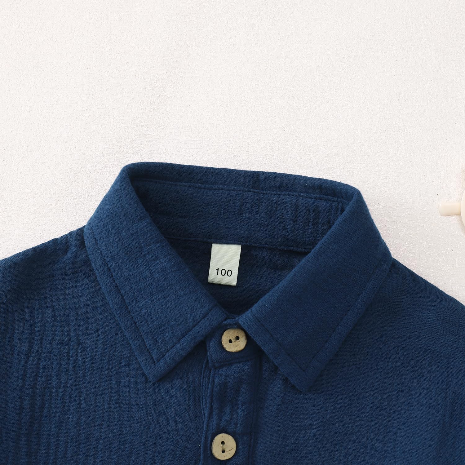 Ritatte Kid Toddler Boys Girls Button Down/Up Shirt Long Sleeve Cotton Gauze Linen Collared Dress Shirts Casual Top 2-7 Years