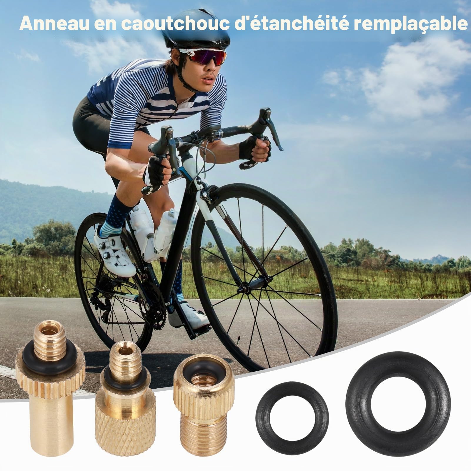 Hejo 33 Pièces Embout Pompe à Vélo, Embout Gonflage Ballon, Aiguille Gonflage Ballon avec Boîte de Rangement, Adaptateur de Pompe à air pour Compresseur Pompe