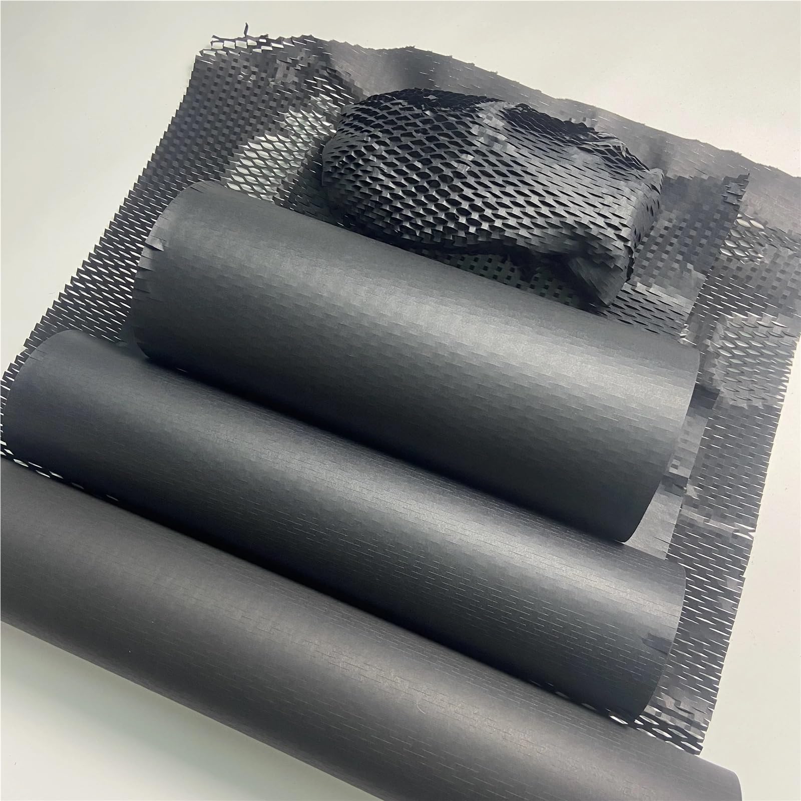 Papier pakowy o strukturze plastra miodu, Rolka papieru opakowaniowego o strukturze plastra miodu, folia bąbelkowa wielokolorowa 30-50 cm x 3-10 m(Black 50cmx10m)