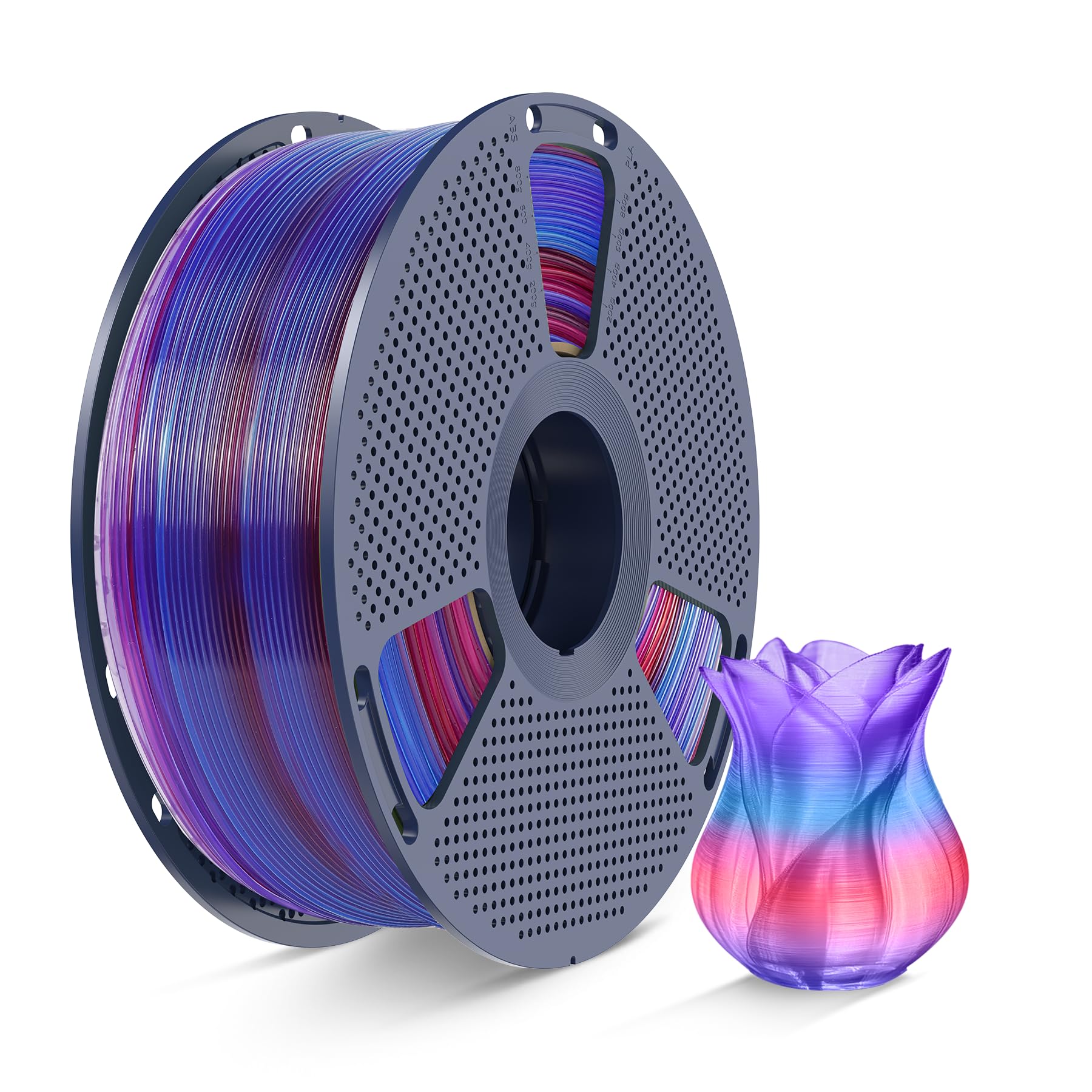 SUNLU Transparent Rainbow PLA Filament 1.75mm, 1KG, Rainbow 02