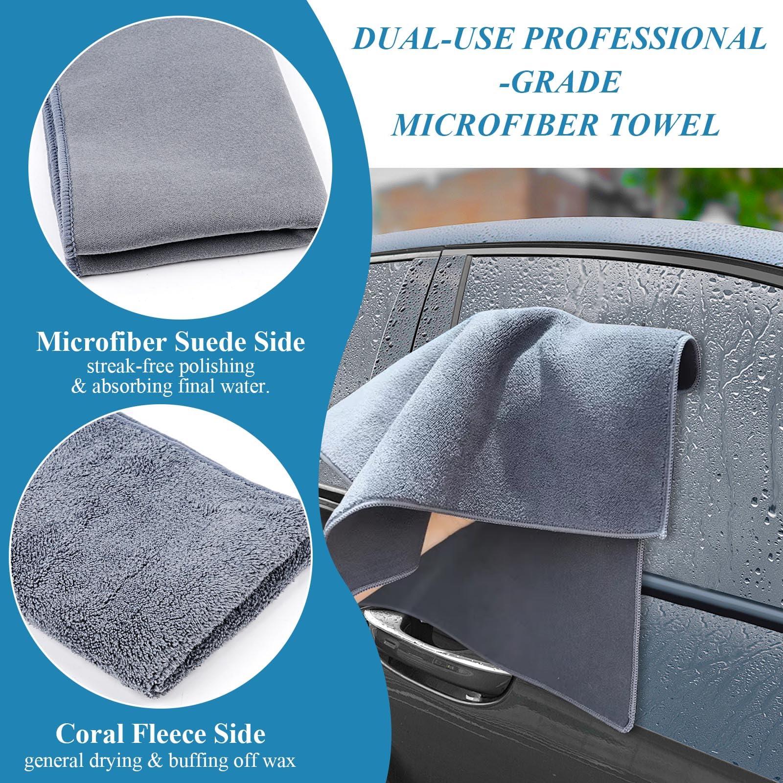10 Pcs Auto Detailing Set für Innen & Außenreinigung, Ultra Soft Wildschweinhaar Auto Innen Detailing Bürsten, Kratzfreies Auto Reinigungsset für Armaturenbrett, Lüftungsschlitze, Räder