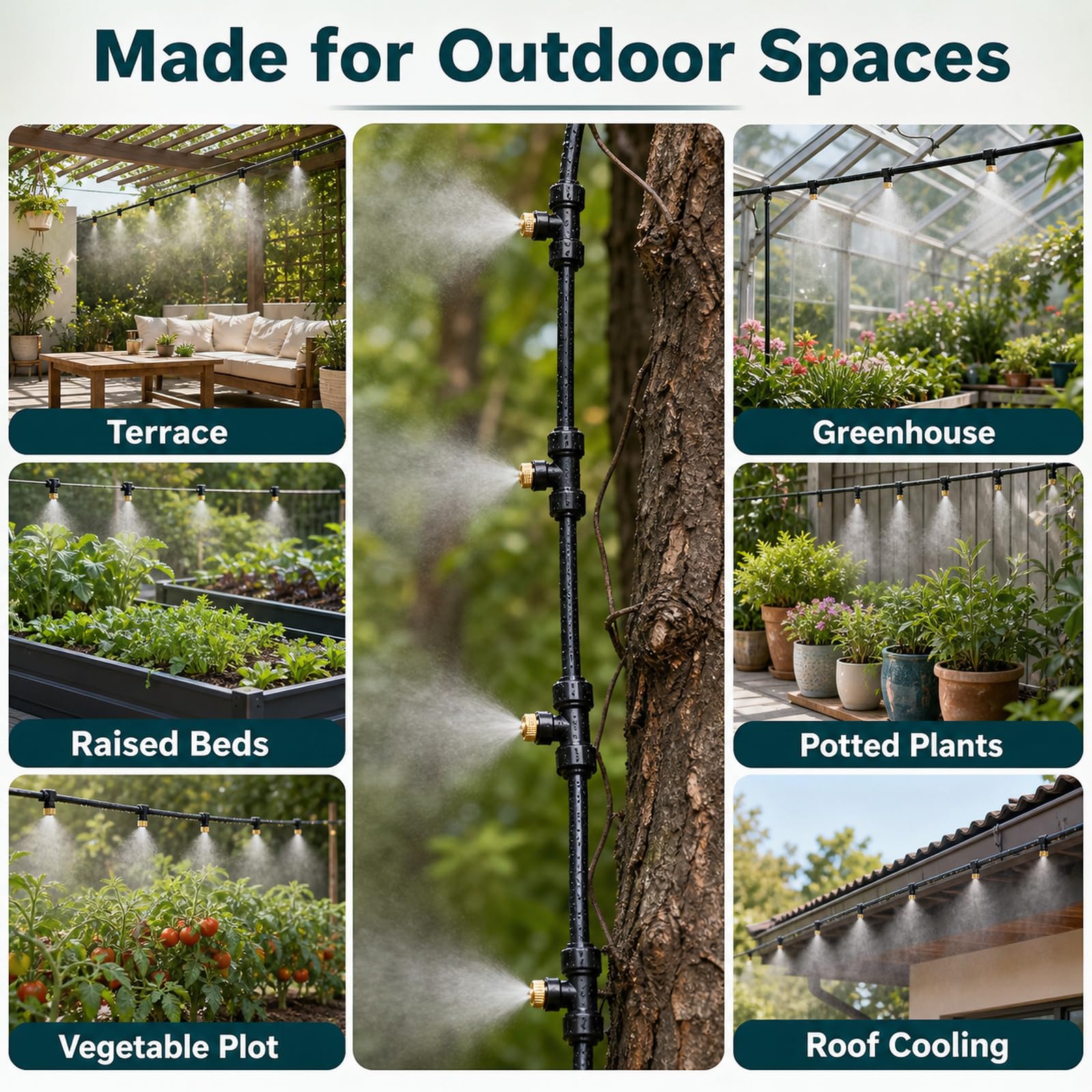 System Irrigazione Automatica,Sprinkler Irrigazione System,Kit Irrigazione Goccia Giardino,Leak-Proof And Rust-Proof,Prevent Leakage,Suitable for Patios And Potted Plants