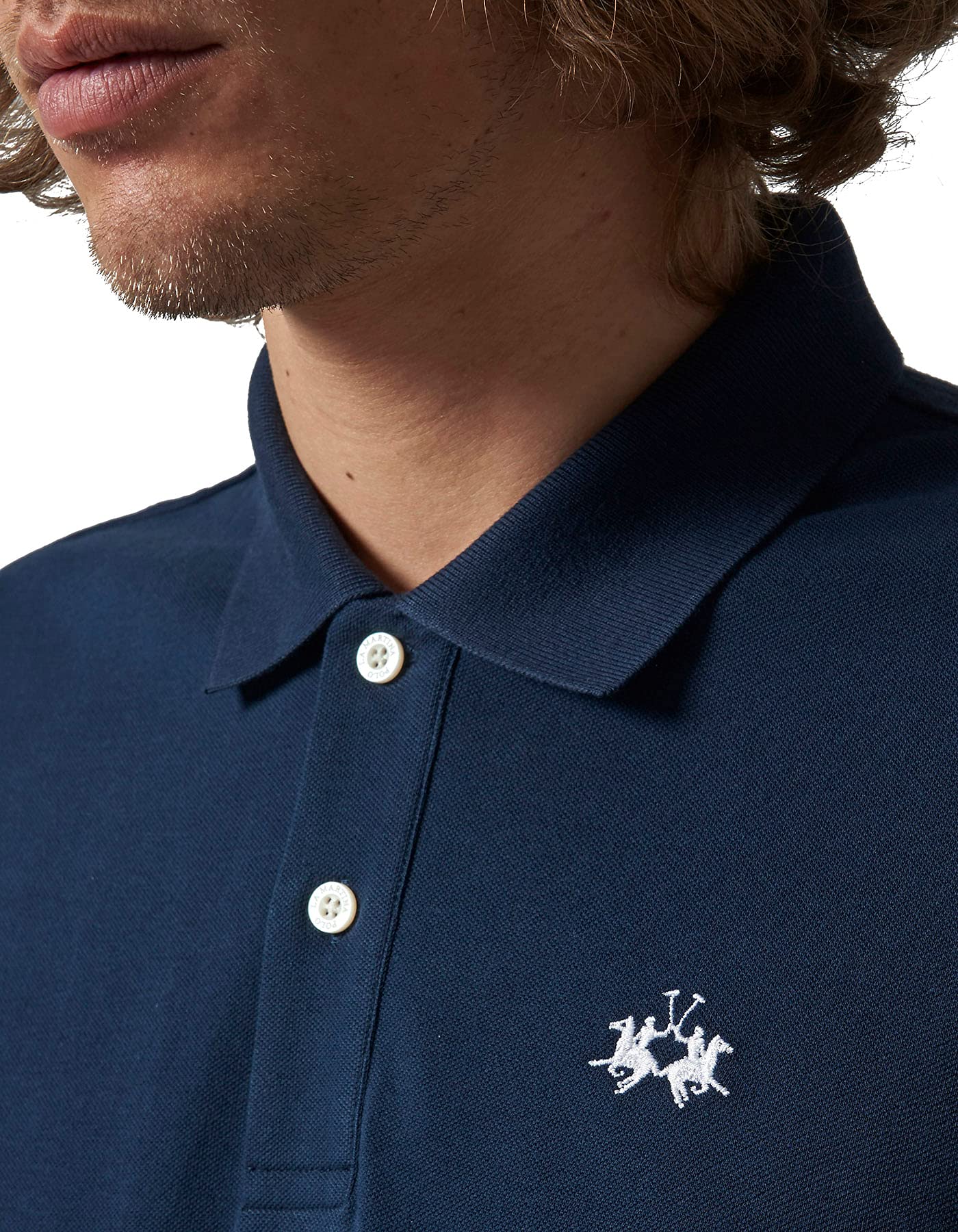 La Martina - Polo Classica in piqué Regular Fit, Blu Navy, Man