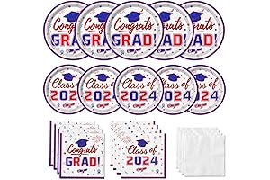 Graduation Party Supplies Kit Red and Blue Class of 2024
