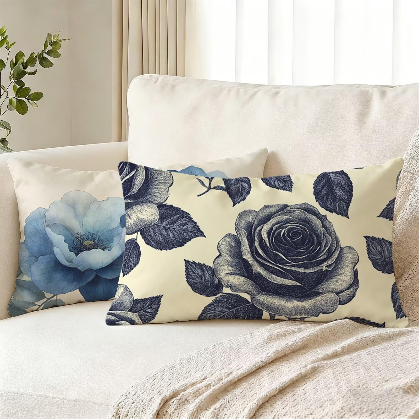 Housse coussin exterieur impermeable bleu 40x80 cm pour sublimer votre salon de jardin