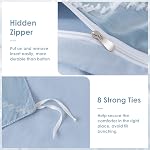 WARMDERN Boho Duvet Cover Set, Tufted Bedding Duvet Covers Soft Washed Microfiber Duvet Cover Queen Size, 3 Pieces Embroidery Shabby Chic Duvet Cover with Zipper Closure(Blue, Queen)