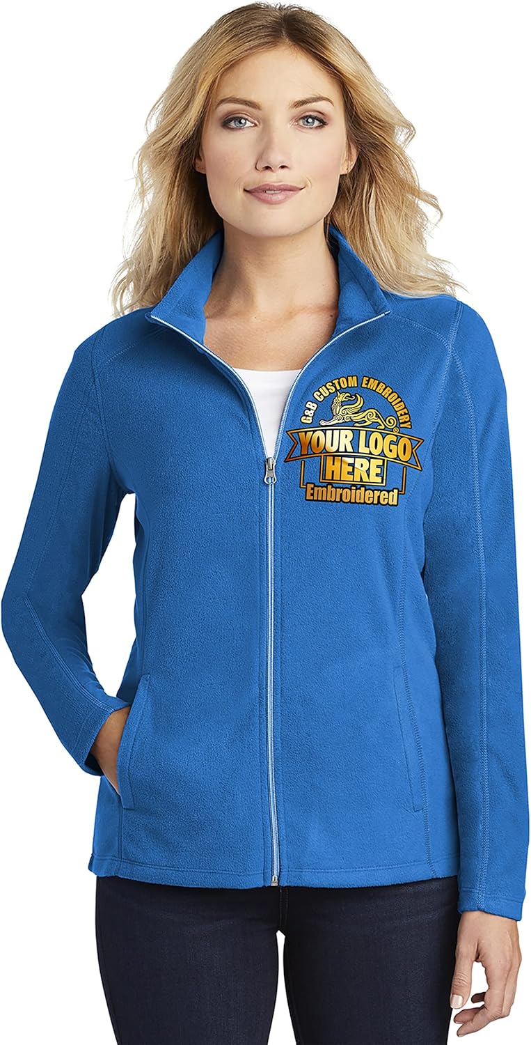 Women's Full-Zip Micro-Fleece Jacket. Custom logo or Text Embroidered.
