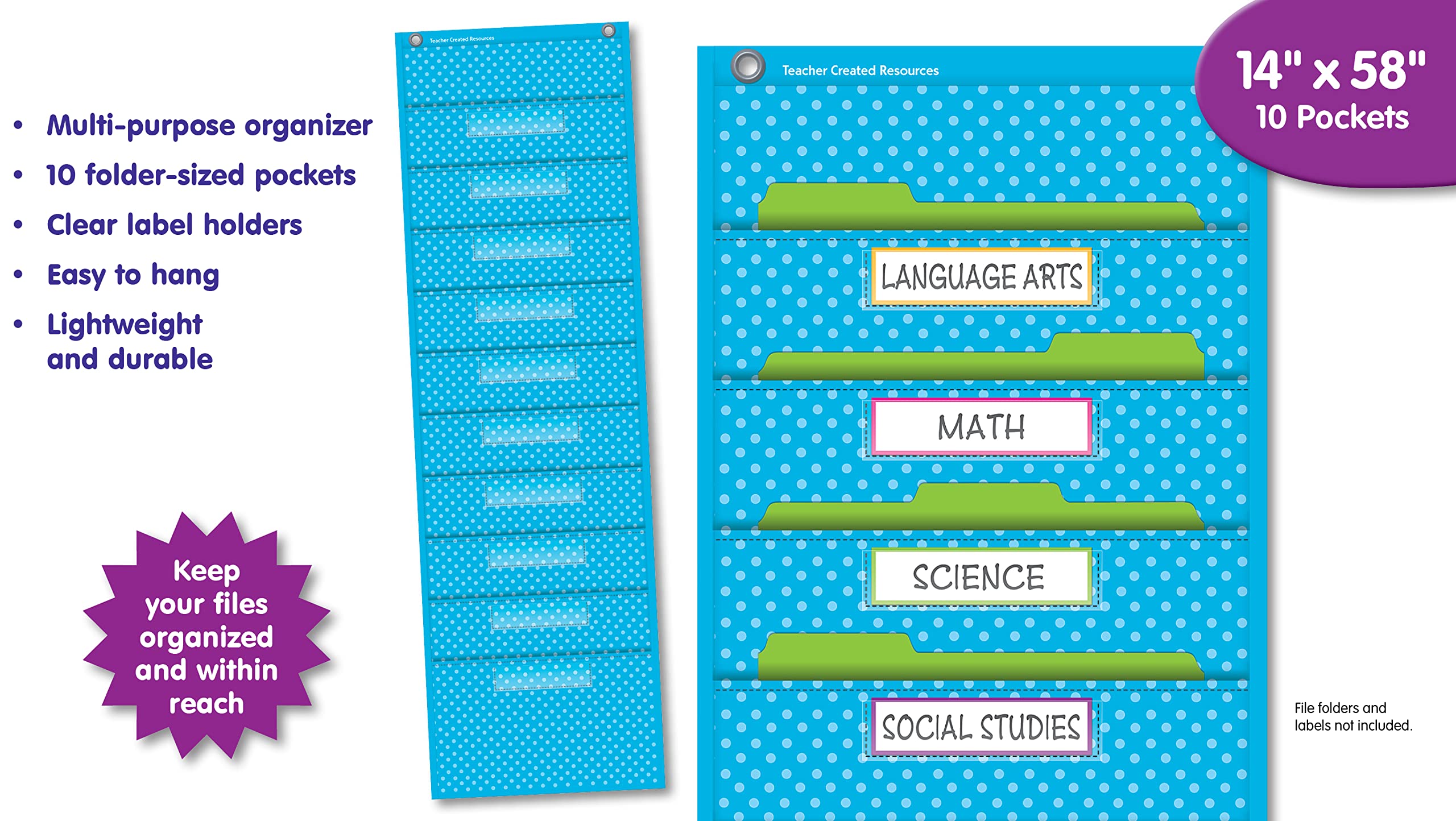 Teacher Created Resources Polka Dot Storage Pocket Chart - Image 5