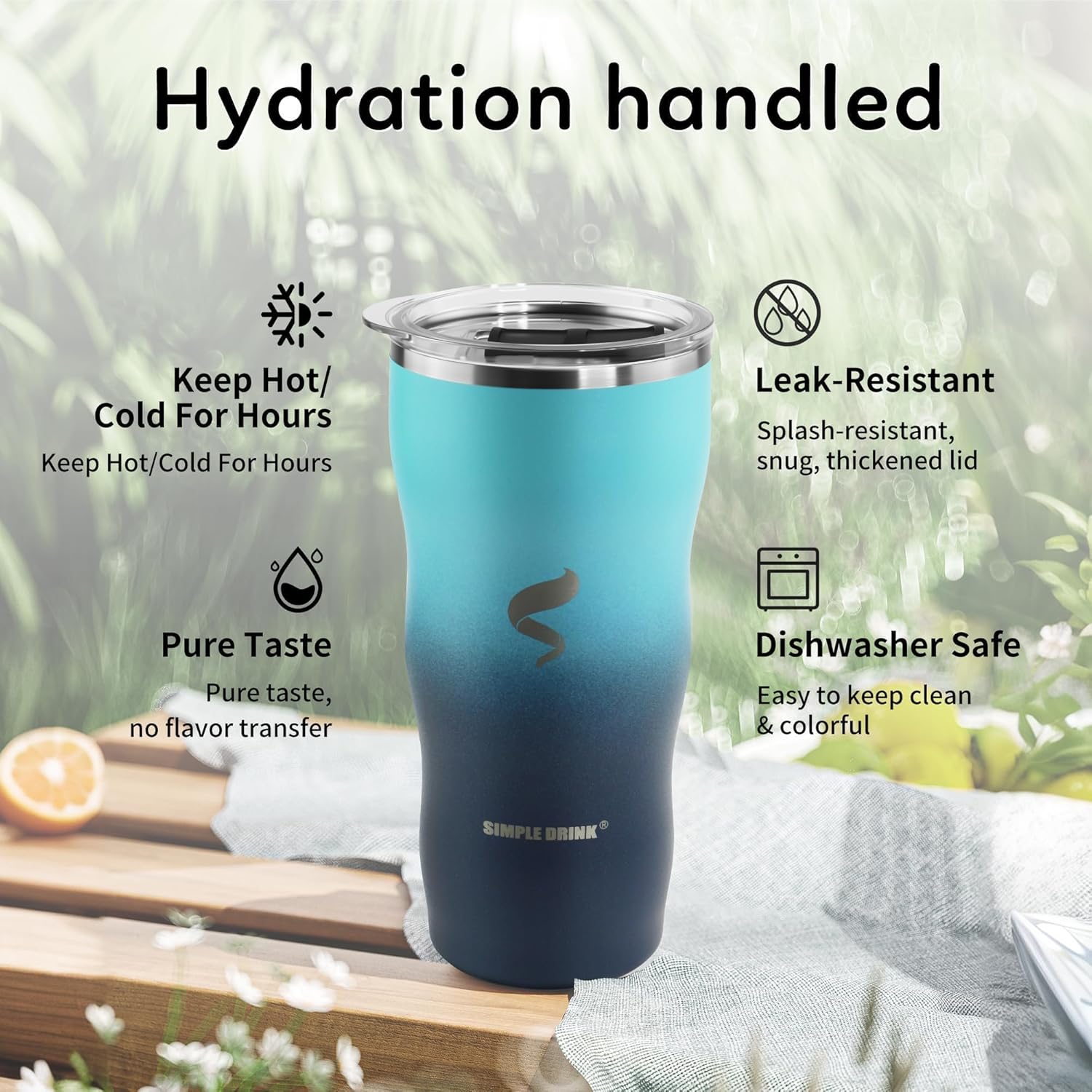 20Oz Insulated Tumbler With Straw And Lid, Spill Proof Tumbler for Iced Coffee And Hot Beverage, Double Wall Vacuum Travel Mug,Stainless Steel Straws for Tumbler, Green - Image 3