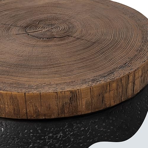 Miniatura 6 de HOMPUS Mesa auxiliar redonda de hormigón para exteriores, mesa auxiliar redonda en forma de tarro, decoración del hogar, soporte para plantas al