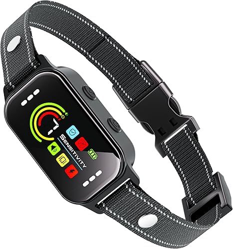 Collar de ladrido de perro, collar inteligente recargable, collar de entrenamiento antiladridos con 8 sensibilidades ajustables, collar de ladridos