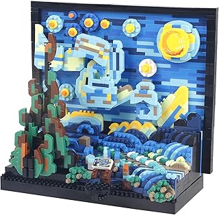 2000+PCS Creative DIY Starry Night Micro mini Building Blocks,3D Painting Frame Wall Art Decoration Collection Construction,Best Present for 14+ Boys Girls or Adults