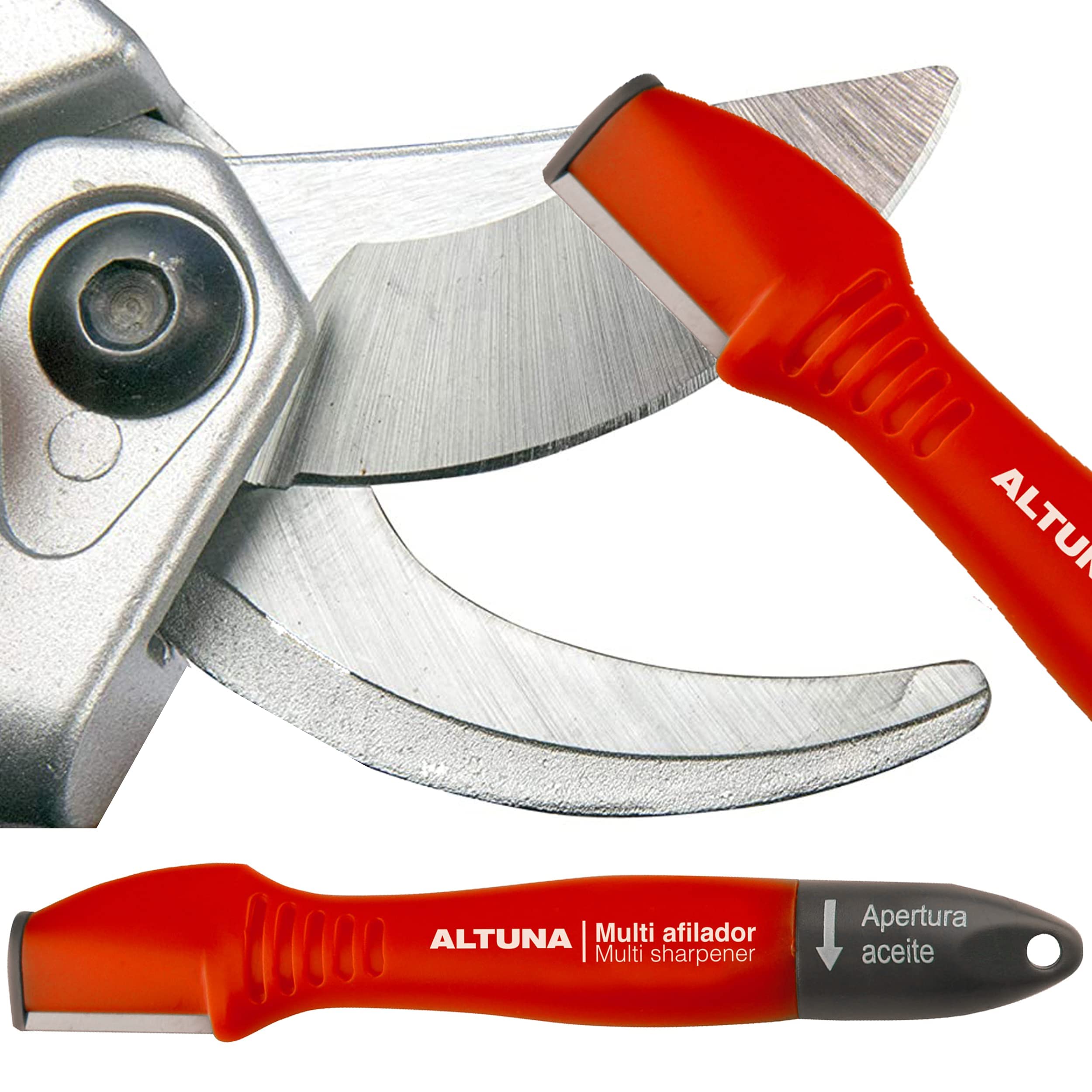 Altuna Pocket Blade Sharpener for Garden Tools with Tungsten Carbide Blade - Universal Tool Sharpener for Pruning Shears, Hedge Scissors, Clippers, Pocket Knives, and More