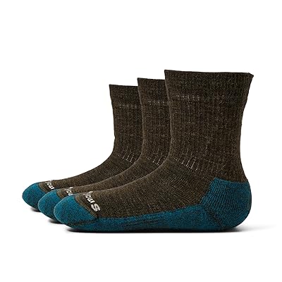 Smartwool Kids Hike Full Cushion Crew Socks 3 Pack Kids Shoes Military Olive