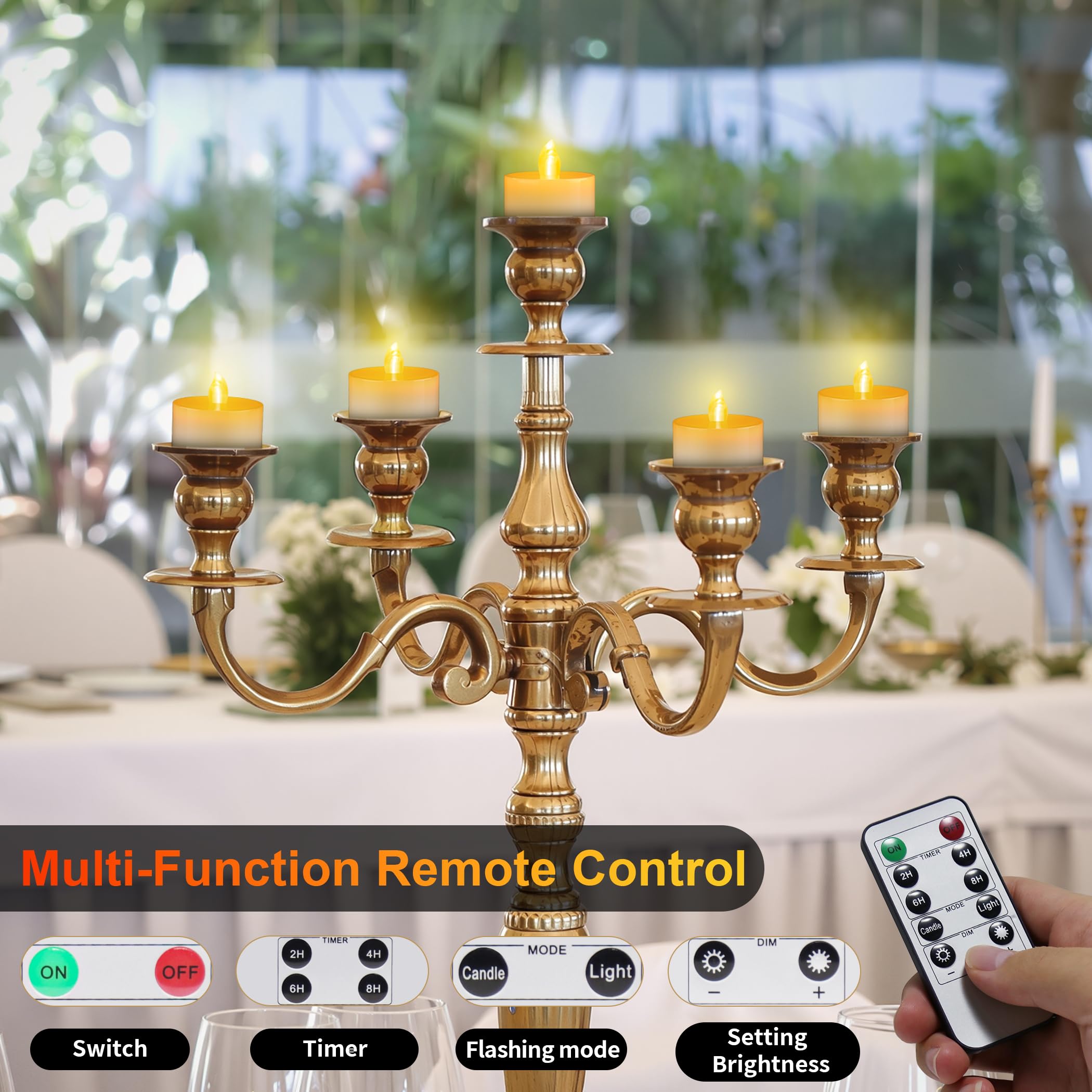 daphomeu Candele LED ricaricabili, 12 candele a LED senza fiamma, con telecomando, funzione timer, ricaricabili tramite USB, candele elettriche per matrimoni, Halloween, Natale, decorazione della casa